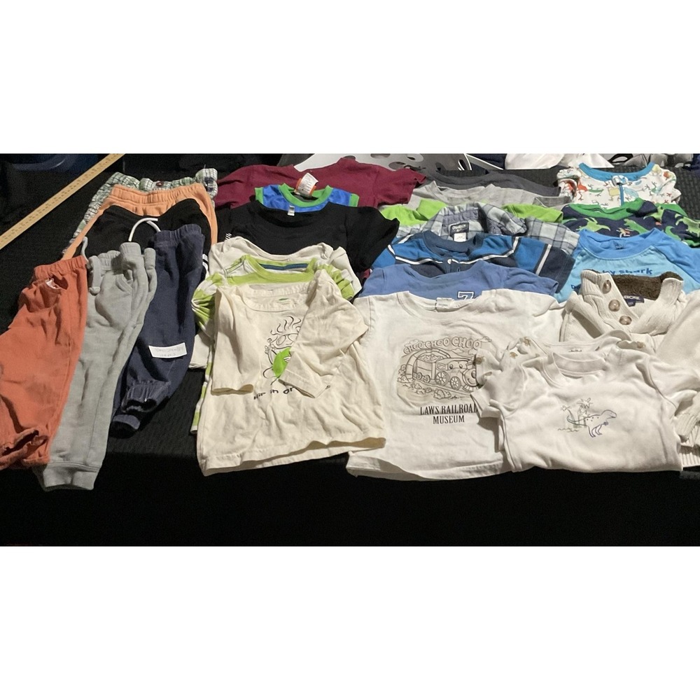 Mixed Brands Outfit Lot Boys 24m-2T Multicolor TMNT Baby Shark Dino PJs 28pc